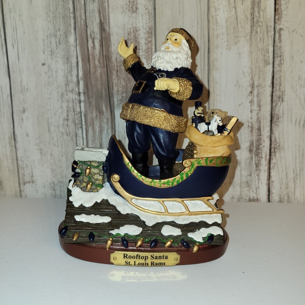 NFL Football St. Louis Rams Rooftop Santa Figurine 2005 6th In Limited Series